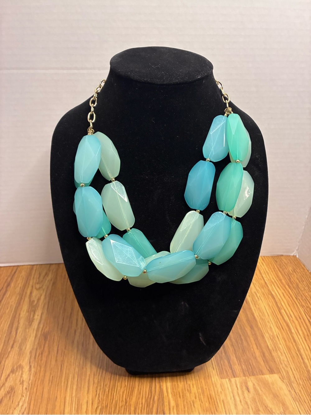 Francesca's Collections Turquoise And Teal Stone Bead Necklace Summer Fashion